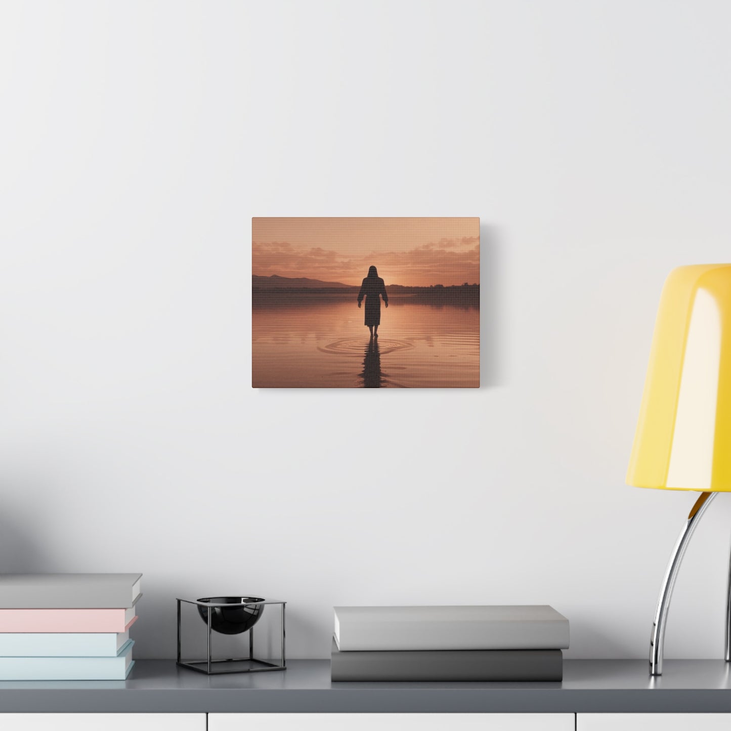 Serene Sunset Canvas Art - Ethereal Figure at Dusk - Perfect Home Decor for Meditation Spaces