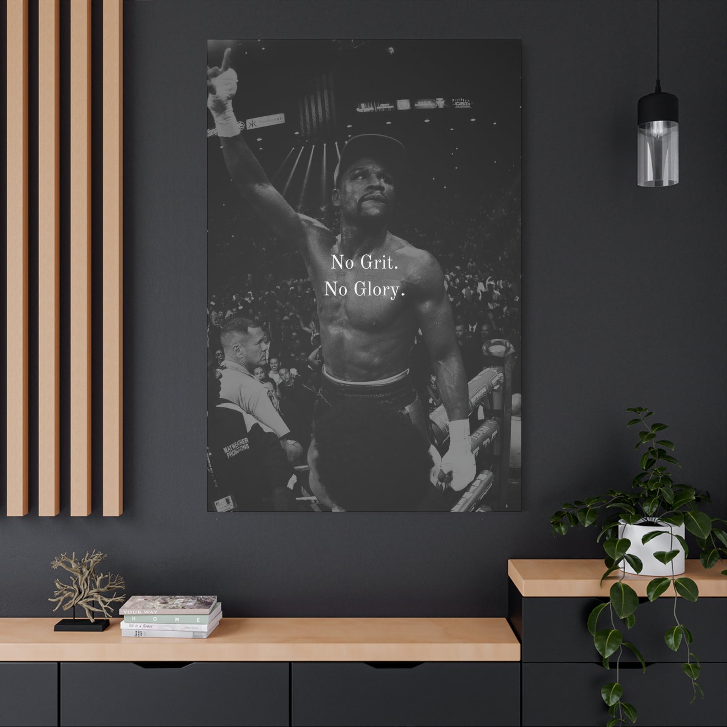 Floyd Mayweather Motivational Canvas - No Grit No Glory